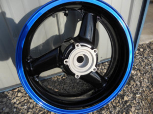 custom powder coated blue rim